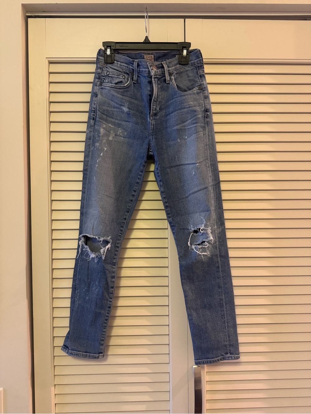 Citizens Of Humanity Skinny Ripped Blue Jeans